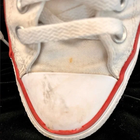 Converse All Star White Womens 7 Distressed Grunge Punk Guitar Comfort Sneakers - Picture 11 of 17